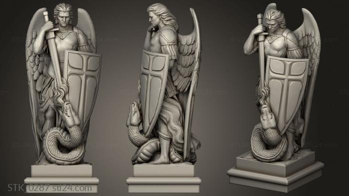 Statuette (Statue of Archangel michael in Mexico version2, STK_0287) 3D models for cnc