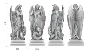 Statuette (Statue of Archangel michael in Mexico version2, STK_0287) 3D models for cnc