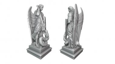 Statuette (Statue of Archangel michael in Mexico version2, STK_0287) 3D models for cnc