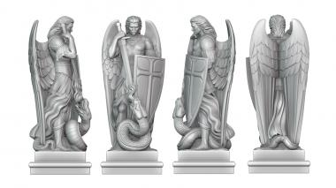 Statuette (Statue of Archangel michael in Mexico version2, STK_0287) 3D models for cnc