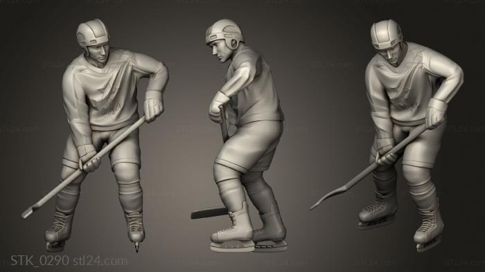 Statuette (Statuette of a hockey player, STK_0290) 3D models for cnc