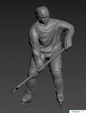 Statuette (Statuette of a hockey player, STK_0290) 3D models for cnc