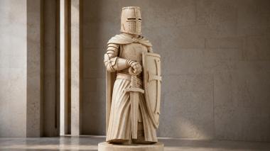 Different pillars Knight with a Shield 3d model
