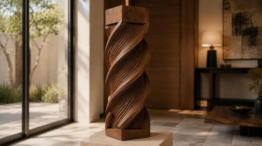 Different pillars Decorative twisted column 3d model