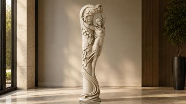 Different pillars Sculptural column with a female figure 3d model