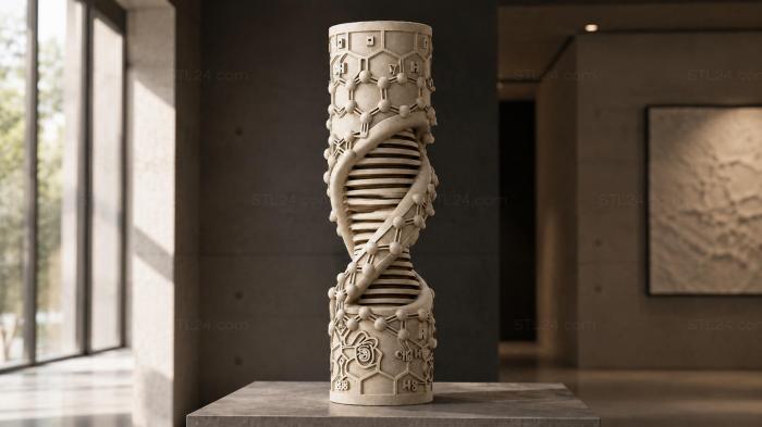 Decorative spiral column 3d STL model