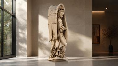 Different pillars Angel with a Harp 3d model