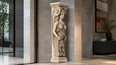 Different pillars Decorative column with a female figure 3d model