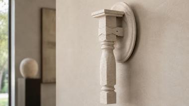 Different pillars Decorative wooden baluster with a round rosette 3d model