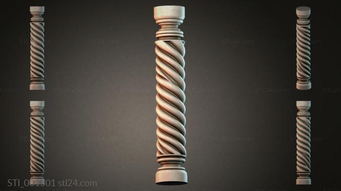 Carved Twisted Column 3d STL model