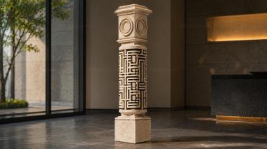Different pillars Decorative column with ornament 3d model