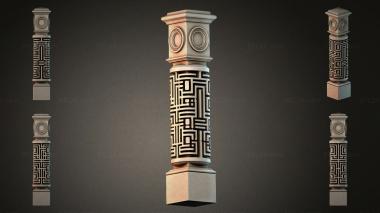 Different pillars (Decorative column with ornament, STI_001504) 3D models for cnc