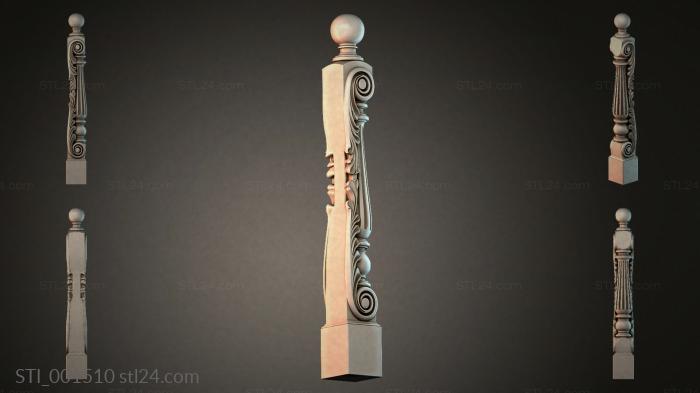 Decorative baluster with curls 3d STL model