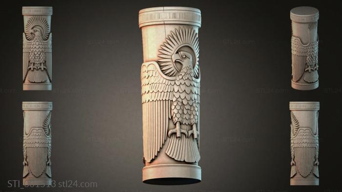 Column with an eagle 3d STL model
