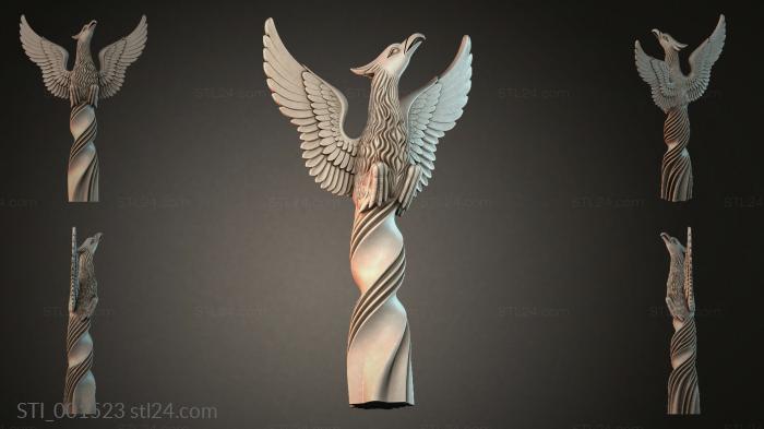Sculpture of a bird with outstretched wings 3d STL model