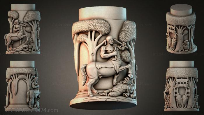 Relief box with a horse and rider 3d STL model