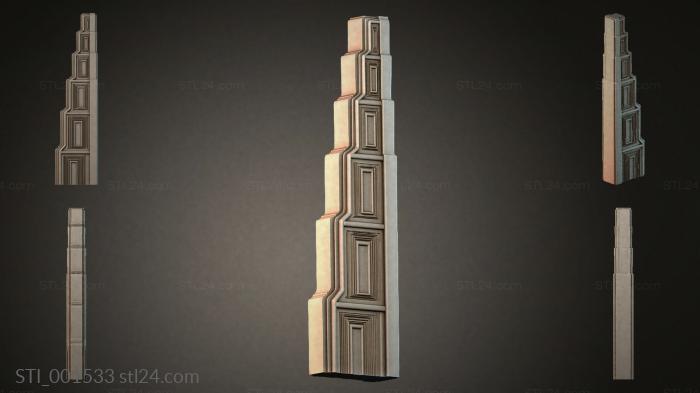 Decorative carved column 3d STL model