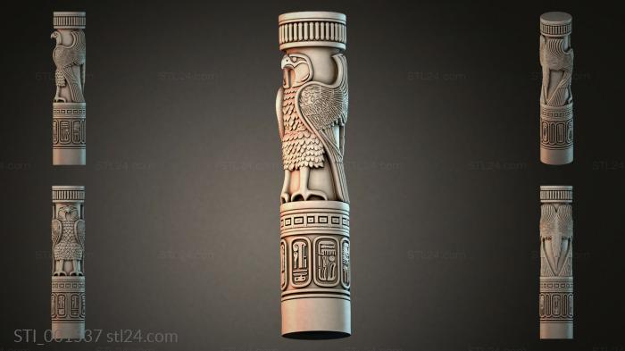 Carved column with an eagle 3d STL model