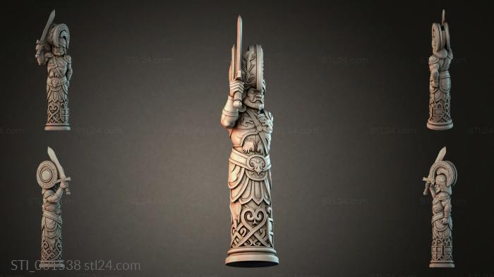 Scandinavian warrior with a sword 3d STL model