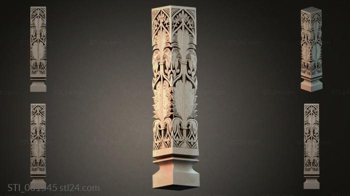 Carved decorative column 3d STL model