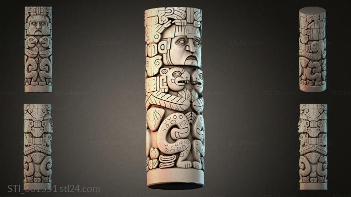 Totem Top Hat with Masks 3d STL model