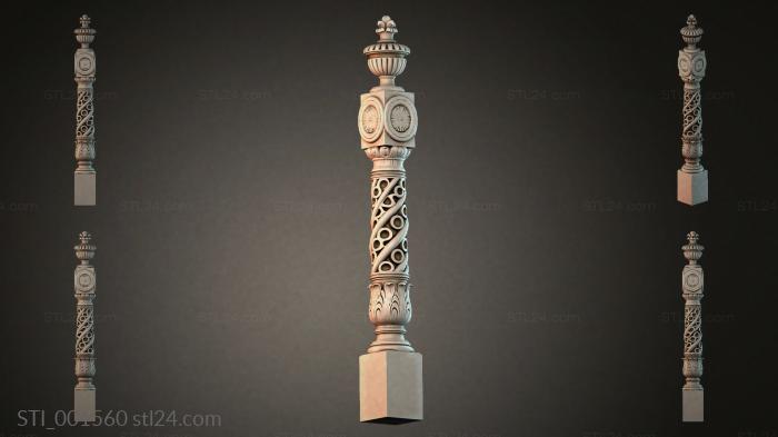 Decorative carved pillar 3d STL model