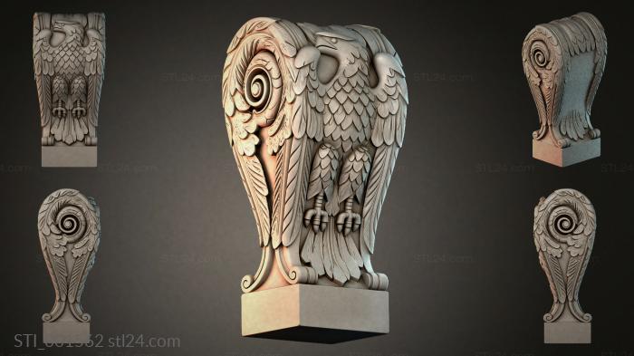 Decorative carved eagle head 3d STL model