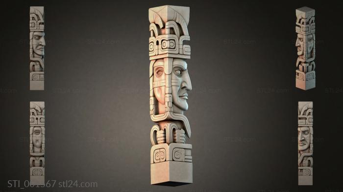 Totem Pole with a Face 3d STL model