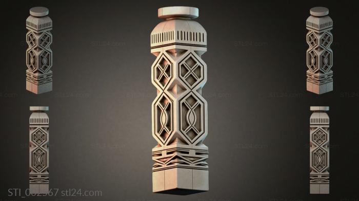 Different pillars (Decorative column, STI_002567) 3D models for cnc
