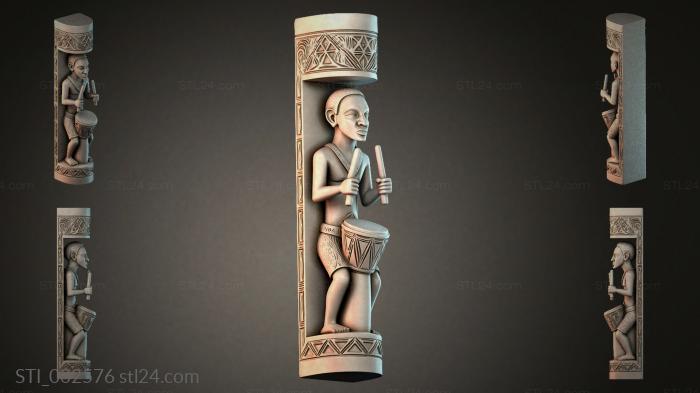 Bas-relief of a drummer 3d STL model