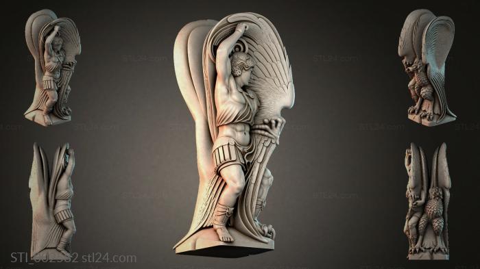 Sculpture of a Greek warrior with wings 3d STL model