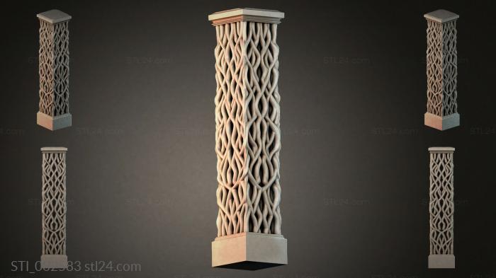Column with interlaced ornament 3d STL model
