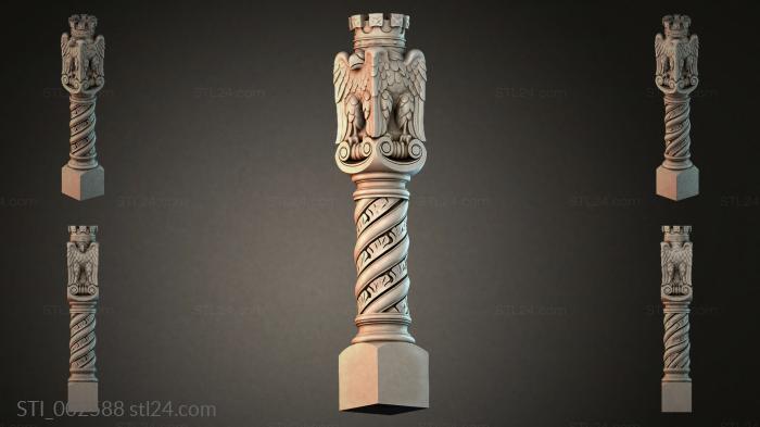 Column with an eagle 3d STL model