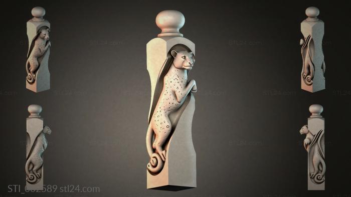 Baluster with leopard 3d STL model