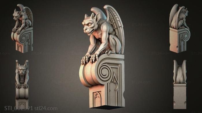 Gargoyle on console 3d STL model