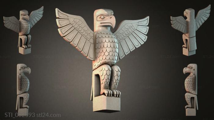 Eagle with spread wings 3d STL model