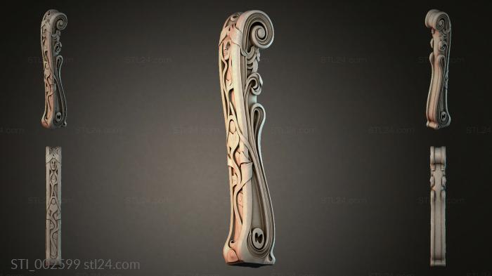 Decorative leg with a face 3d STL model