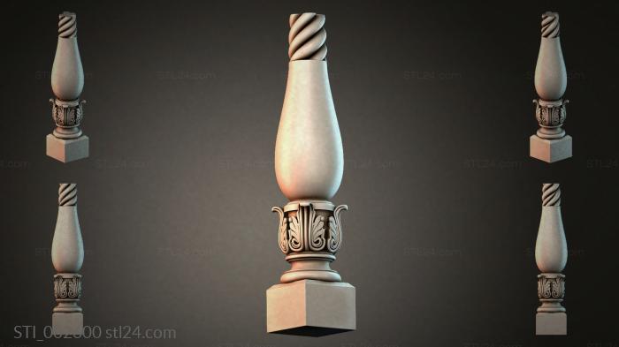 Baluster with twisted top 3d STL model