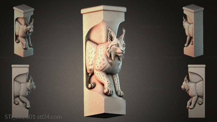Bas-relief of a lynx 3d STL model