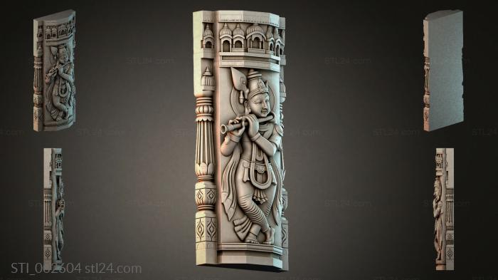 Bas-relief of Krishna with a flute 3d STL model