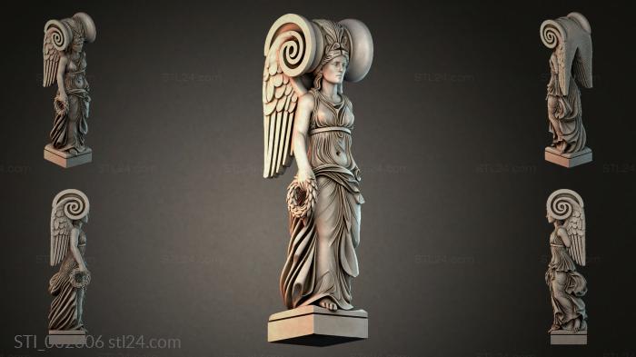 Statue of a winged girl with a halo 3d STL model