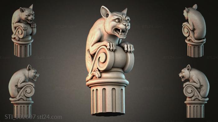 Gargoyle on a Column 3d STL model