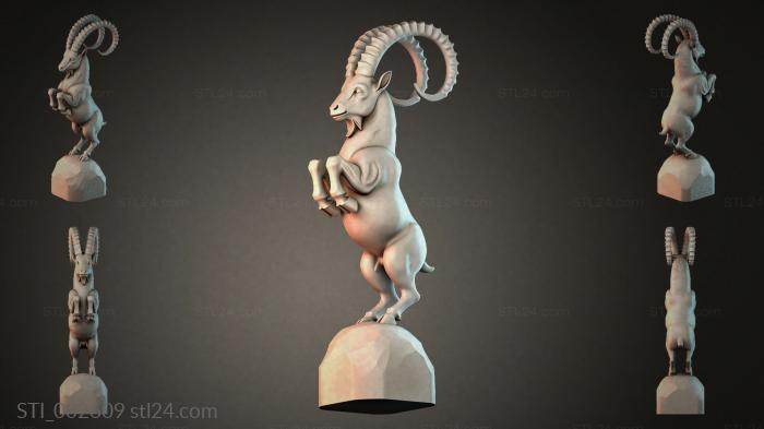 Mountain goat on a stand 3d STL model