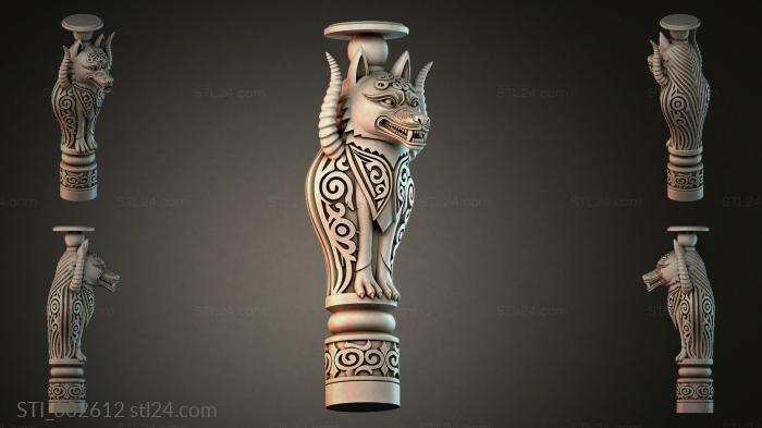 Wolf Head Post 3d STL model