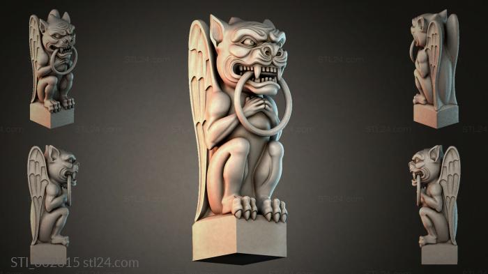 Gargoyle with a ring in its mouth 3d STL model