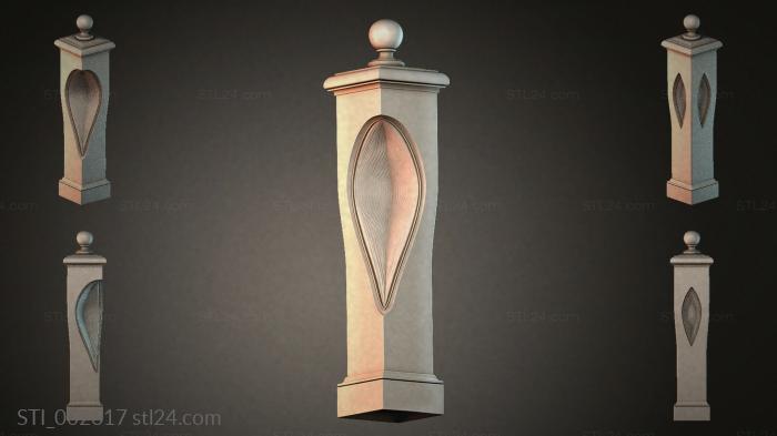 Post with oval insert 3d STL model