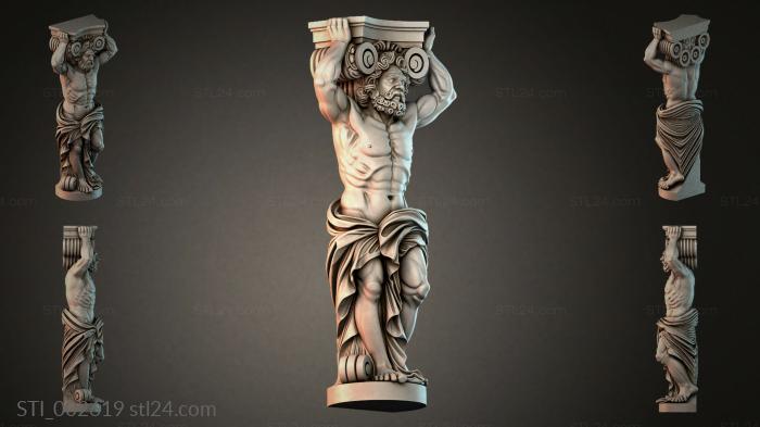 Atlas with Corinthian capital 3d STL model