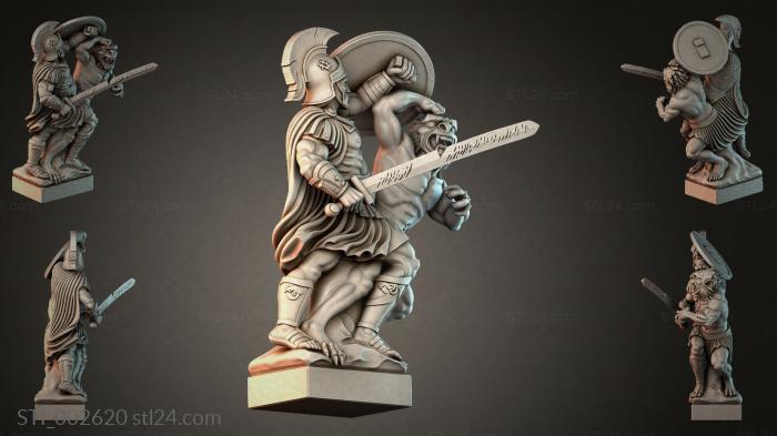 Spartan with shield and sword 3d STL model