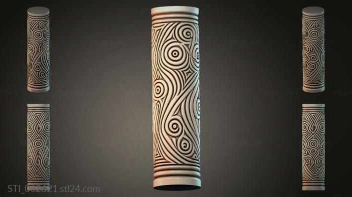 Carved cylindrical column element 3d STL model