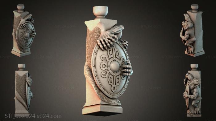 Shield Holder with Claws 3d STL model